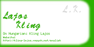 lajos kling business card